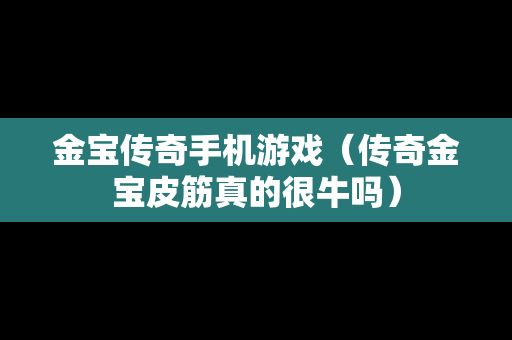 金宝传奇手机游戏（传奇金宝皮筋真的很牛吗）